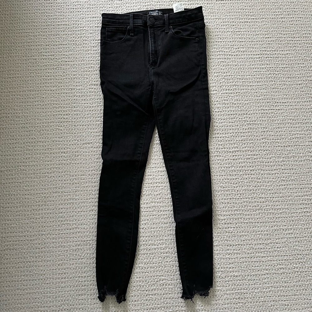 Abercrombie Distressed Black Jeggings